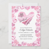 Invitation Petit amour rose Coeurs Baby shower (Devant)