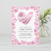 Invitation Petit amour rose Coeurs Baby shower (Debout devant)