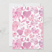 Invitation Petit amour rose Coeurs Baby shower (Dos)