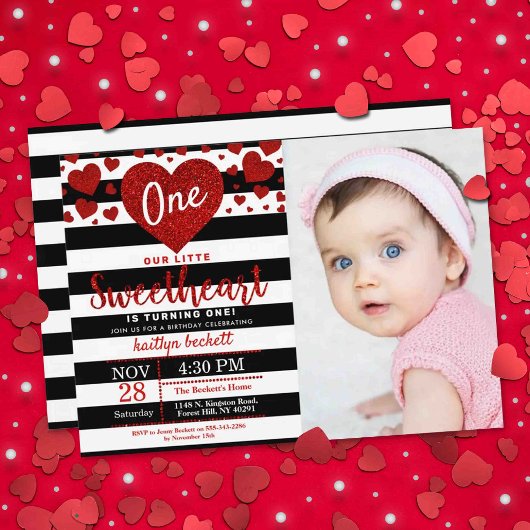 Invitation Petit amour Saint-Valentin Photo Anniversaire