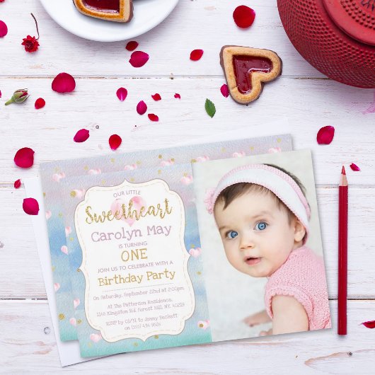 Invitation Petit amour Saint Valentin Photo d'anniversaire