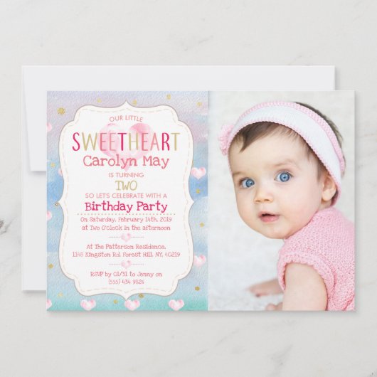Invitation Petit amour Saint Valentin Photo d'anniversaire (Devant)