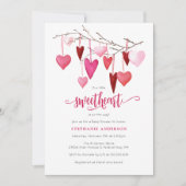 Invitation Petit amour Valentine Baby shower de coeur rose (Devant)
