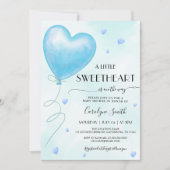 Invitation Petit amour Valentine Blue Boy Baby shower (Devant)