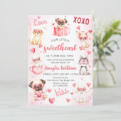 Invitation Petit amour Valentine Chiot Anniversaire Invitat (Debout devant)