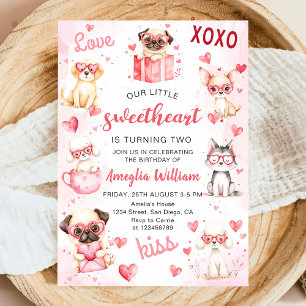 Invitation Petit amour Valentine Chiot Anniversaire Invitat