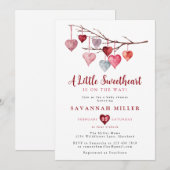 Invitation Petit amour Valentine Hearts Baby shower (Devant / Derrière)
