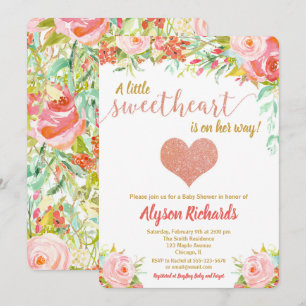 Invitation Petit amour Valentines Day baby shower