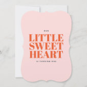 Invitation Petit amour Valentine's Girl First Birthday (Devant)
