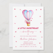 Invitation Petit Amoureux Hot Air Balloon Girl Baby shower (Devant)