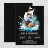 Invitation Petit Amusant Pirate Anniversaire (Devant / Derrière)