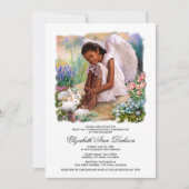 Invitation Petit Ange avec lapins Sainte Communion (Devant)