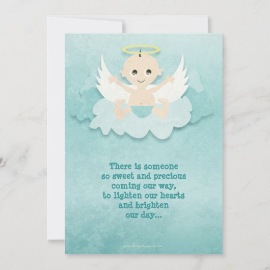 Invitation Petit Ange - Garçon ou Neutre - Caucase (Dos)