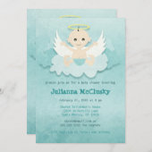 Invitation Petit Ange - Garçon ou Neutre - Caucase (Devant / Derrière)