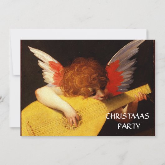 Invitation PETIT ANGEL JOUER DE LA LUTE Musique Fabriquant Ch (Devant)