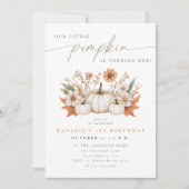 Invitation Petit Anniversaire Boho Citrouille Automne (Devant)