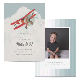 Invitation Petit Anniversaire de enfant Aviator