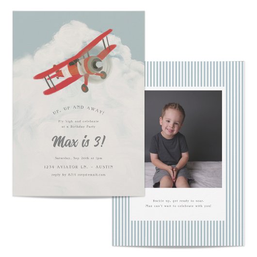 Invitation Petit Anniversaire de enfant Aviator