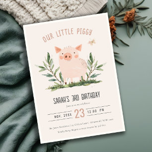 Invitation Petit Anniversaire de enfant de papillon de ferme
