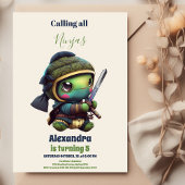 Invitation Petit Anniversaire de enfant de tortue Ninja