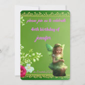 Invitation petit anniversaire de fée (Devant)