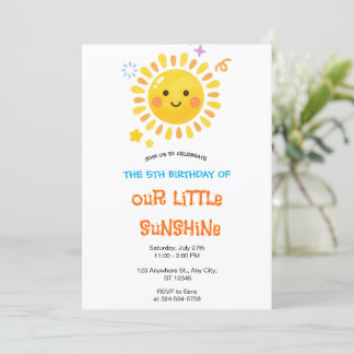 Invitation Petit Anniversaire de Soleil Joyeux Fête du Soleil