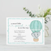 Invitation Petit arachide douce Baby shower neutre entre les  (Debout devant)