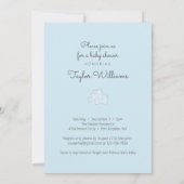 Invitation Petit Arachide Eléphant Bleu Simple bébé Garçon Do (Dos)