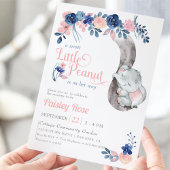 Invitation Petit Arachide Floral Baby Eléphant Douche
