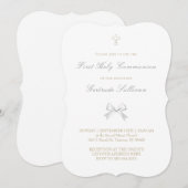 Invitation petit arc blanc Première communion sainte (Devant / Derrière)