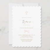 Invitation petit arc rose | Baptême (Devant)