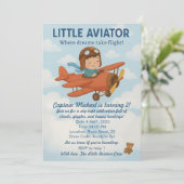 Invitation Petit Aviateur Anniversaire mignon Avion enfant (Debout devant)