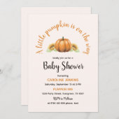 Invitation petit baby shower à citrouille (Devant / Derrière)
