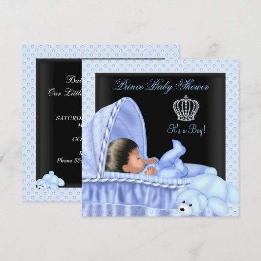Invitation Petit Baby shower Africain-Américain (Devant / Derrière)