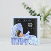 Invitation Petit Baby shower Africain-Américain (Debout devant)