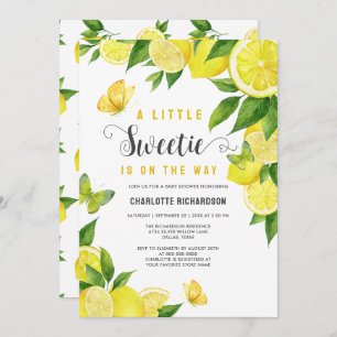 Invitation Petit Baby shower aux agrumes de citron doux