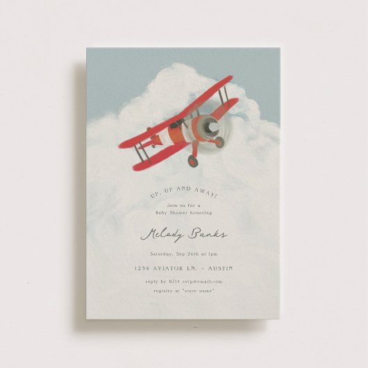 Invitation Petit Baby shower Aviator