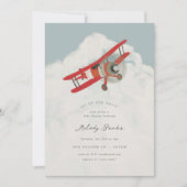 Invitation Petit Baby shower Aviator (Devant)