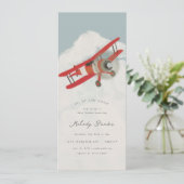 Invitation Petit Baby shower Aviator (Debout devant)