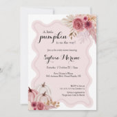 Invitation Petit Baby shower Boho Rose Pimpant Citrouille (Devant)