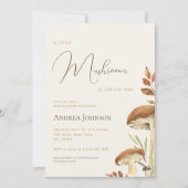 Invitation Petit Baby shower Bois de la forêt de champignons (Devant)