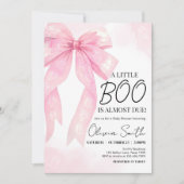 Invitation Petit Baby shower Boo Bow rose (Devant)