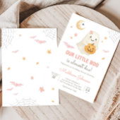 Invitation Petit Baby shower Boo d'Halloween rose