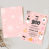 Invitation Petit Baby shower Boo d'Halloween rose