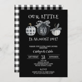 Invitation Petit Baby shower Boo, Douche Halloween (Devant / Derrière)