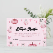 Invitation Petit Baby shower Boo Fantôme rose Repas de couche (Debout devant)