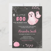 Invitation Petit Baby shower Boo Ghost Rose (Devant)