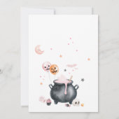 Invitation Petit Baby shower Boo Ghost Sorcière Rose (Dos)