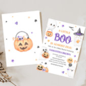 Invitation Petit Baby shower Boo Halloween Ghost violet