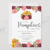 Invitation Petit baby shower bordeaux citrouille (Devant)